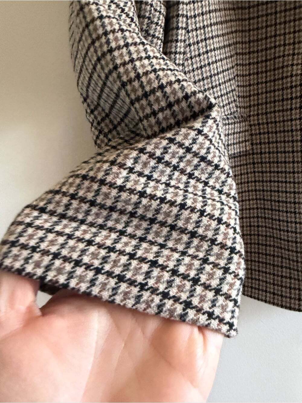 Classic Academia Houndstooth Plaid Blazer | Preppy Tailored Jacket M/L - Picture 4 of 7
